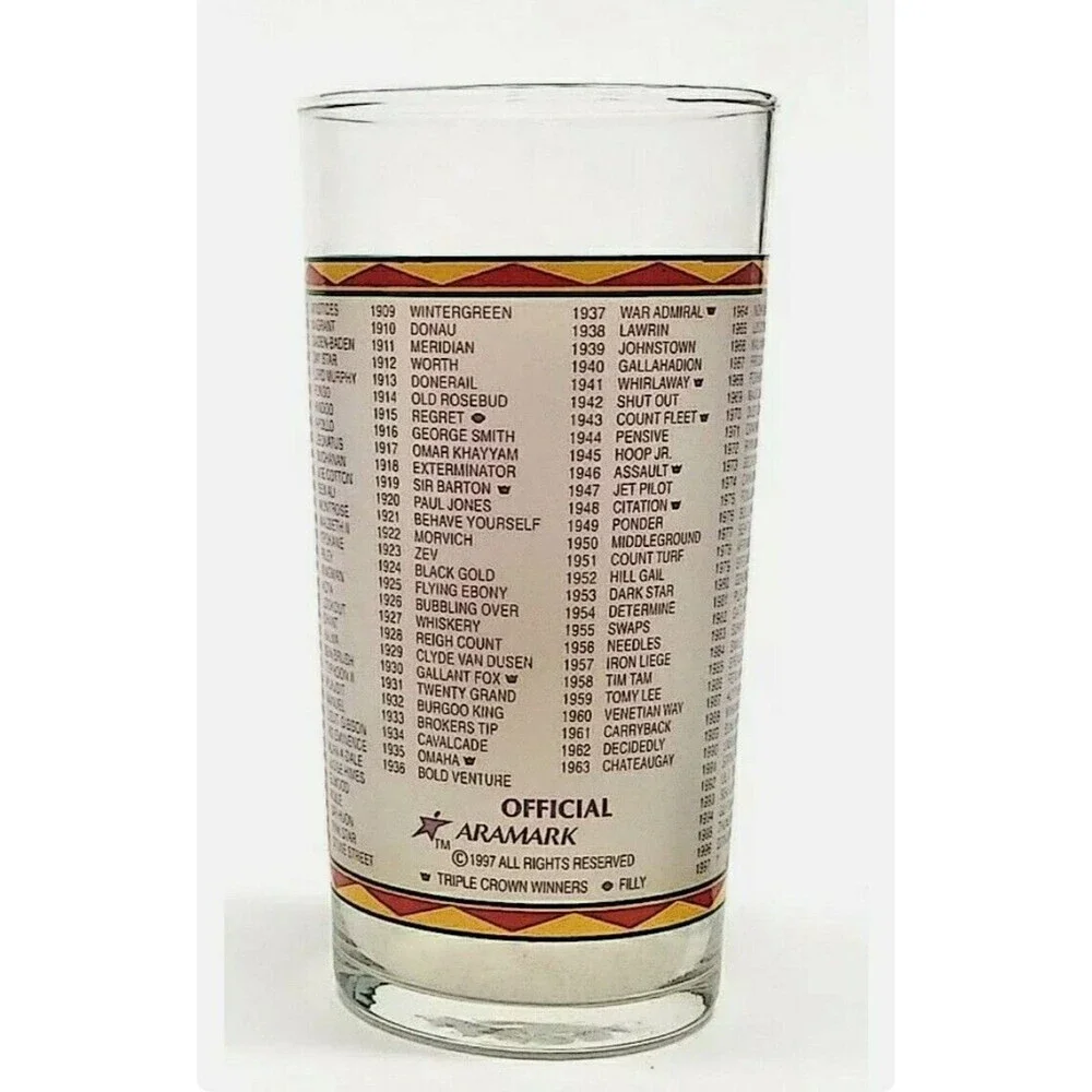 1997 Kentucky Derby 123th Mint Julep Beverage Glass Set Of 4